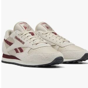 Reebok Men's Classic Leather Sneakers, Beige, Classic Burgundy Men’s  Size 13
